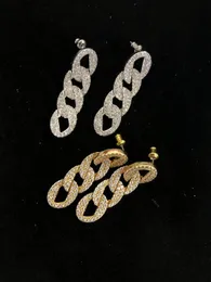 New atmospheric elegant personalized temperament internet celebrity earrings niche design long diamond full metal chain earrings jewelry gifts