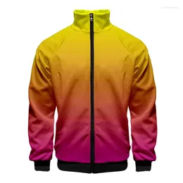 Jackets masculinos casacos coloridos gradiente de hip hop jaqueta homens/meninos kawaii engraçado moletom com capuz