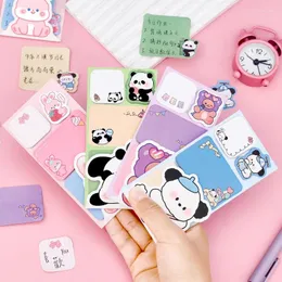 PCS/LOT KAWAII PANDA BEAR MEMO PAD 스티커 메모 NIMES TIMES 문구 라벨 메모장 우편 학교 용품