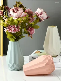 Vase Light Luxury Plastic Vase Vase Home Decoration Piece水耕栽培花現代の装飾