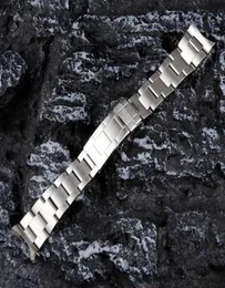 Sehen Sie Bands hochwertige 316L Vine Watchband -Gurt Männer039s 20mm Edelstahl Silberversicherung Einsatzschnalle für 395m9627782