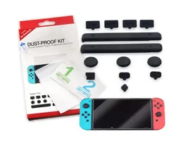 Dammsäker gummipluggens tumsticktillbehör som passar för Switch Game Tempered Glass Screen Protector för Switch93246488793966