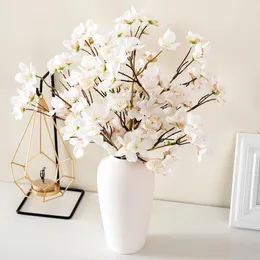 Flores decorativas 40 cm de seda artificial cereja para decoração caseira caseiro da sala de estar de natal de natal