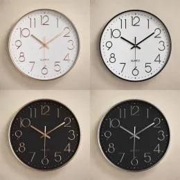 Orologi orologi da 12 pollici orologio da orologio, batteria silenziosa con telaio ABS COPERCHIO HD Glass per decorazioni per la camera da letto soggiorno