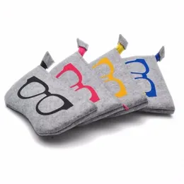 20pcs Exquisite Wool Glasses case Felt Cloth Eyeglass Case Women Sunglasses Boxes Cosmetic Zipper Bag