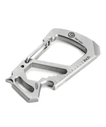 Carabiner keychain 100チタンマルチツールEDCサバイバル戦術ギア12ボトルオープナーレンチドライバーキー7926794のツール12ツール