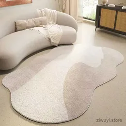 Teppiche super große Teppiche Ins unregelmäßige flauschige Teppich -Schlafzimmer Nachtte Teppiche Kinder Playmats Einfacher Stil Bodenmatten Dekor Dekor