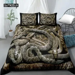 Набор постельных принадлежностей для 3D -стиля змеи для спальни мягкие пуховые одеяла.