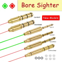 Optics Tactical .22LR Red Green Laser Bore Sight Collimator Kit 9MM.38SPL/.177/.223Rem/10mm 40SW/.45ACP Cal Pistol för Glock17/19