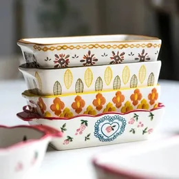 Ceramiczne naczynie do pieczenia pieczona patel Lasagna prostokątna miska do pieczenia naczynia z piekarnik