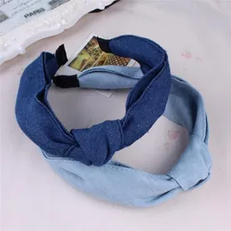 Haarzubehör Girls Stirnband Denim Freizeit Bowknot Stirnbänder Solid Koreanische Jeans Blue Bugs Band Frauen Barrette300n