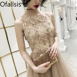 Party Dresses Ofallsis Sleeveless Evening Dress 2024 Gold Sequins Banquet Style Slim Elegant Annual Meeting Host Celebrity