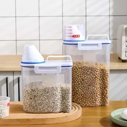 Food Sparer Lagerbehälter Küchenversorgungen Food Storage Eimer 1.5/2 kg tragbarer feuchtigkeitssicherer Tank mit abgestuften Tassenbeutel Plastikbehälter H240425