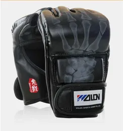 Protective Gear New Grab MMA Gloves PU Boxing Bag Boxing Gloves Black and White W8861 240424