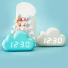 Relógios Creative Creative Cloud Clock Clock Data Data Data Data Displair Relógios LED eletrônicos para a decoração da mesa do quarto infantil