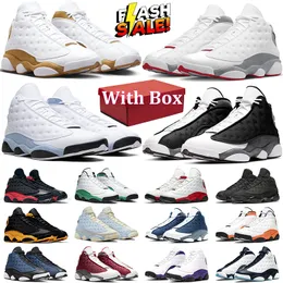 Com box sapatos de basquete masculino 13 13s azul cinza preto lobo lobo cinza Lucky Green Court Sports Purple Sports Sneakers