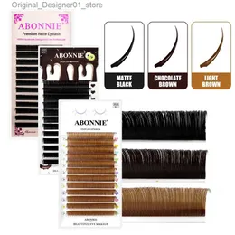 False Eyelashes Abonnie Brown Elliptical Flat Eyelash Extension Extra Large Volume Personal Eyelash Split Tip Cashmere Roll Q240425