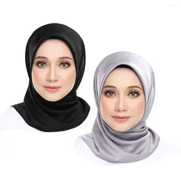 Etniska kläder lyxiga kvinnor huvud halsduk märke mode tillbehör silk foulard satin bandana cheveux hijab hår halsdukar för damer 110 cm