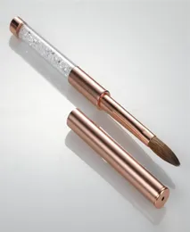 Aokitec Pure Kolinsky Nail Brush Size 12 För akrylpulver Sabel Hår Rose Gold Bronze Gold Broken Diamond Handle Nybörjare och 1930710