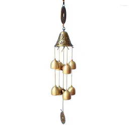 Decorative Figurines Vintage Copper 8 Bells Lucky Wind Chimes Outdoor Home Decoration