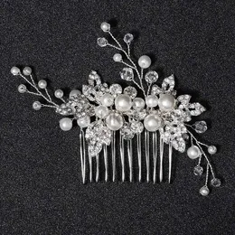 Cabelos de cabelo de jóias de pérolas de pérolas Combs Clips Bridal Wedding Hair Acessórios para mulheres Riprone Color Silver Capta