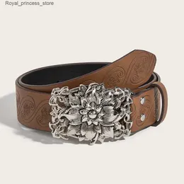 Cintos 2024 Cinturão de textura personalizada de textura picante com jeans de botão de corpora pequena, jeans versátil Padrão Impresso UNissex Design Belt Q240425