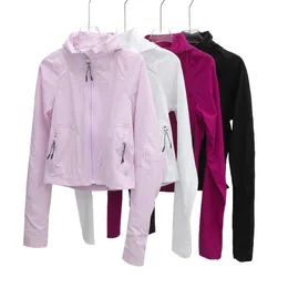 LL Yoga Wear Jackets Felpa con cappuccio Designer Womens Designe Sports Coate con cappuccio con cappuccio a doppia faccia di fitness con cappuccio a maniche lunghe maniche