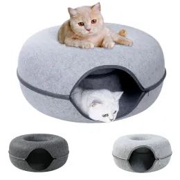 Дома Donut Pet Cat Tunnel Interactive Play Toy Cat Dual Использование хорьков кроличьи кровать туннели в помещении игрушки для кошачьих кот