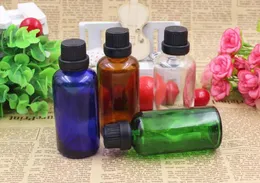 Bottiglie di stoccaggio 200 pezzi/lotto da 15 ml di vetro con contagocce e manomissione evidente olio essenziale di coperchio a 4 colori