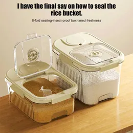 Oszczędzania żywności pojemniki do przechowywania kuchenne ryżowe wiadro uszczelnione pudełko ziarna w pełni zamknięty pojemnik odporny na wilgoć
