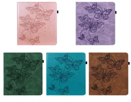 Fashion Imprint Butterfly Leather Case för iPad Pro 11 2021 105 102 Mini 6 1 2 3 4 5 Air 7 8 97 Retro Print Girls Lady Wallet F8876995