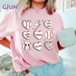 T-Shirts Baseball Game Day Mom TShirt Summer Graphic T Shirts Short Sleeve Cotton Tee Shirt Women's Clothing