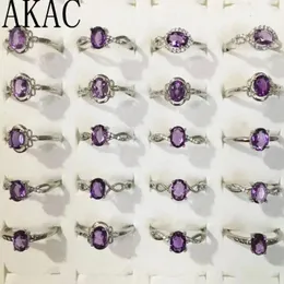 Clusterringe 5rings 10rings ca. 5 7 mm natürliche Amethyste verstellbare Frauen Ring Großhandel