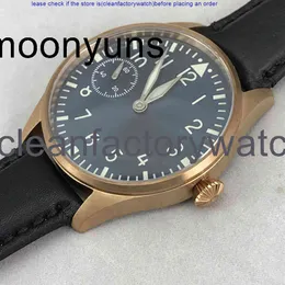 Conciso movimento Iwcity Dafei Orologio da polso Fashion ETA6497 44mm*11 mm di stagno meccanico personalizzato in bronzo luminoso impermeabile a zaffiro vetro diamante eia7