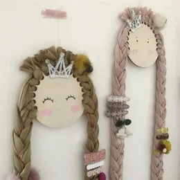 Dekorative Figuren Ins nordische Wand Ornamente Geflecht Puppe Baby Haarklammern Halter Prin -Diener Girls Haarnadel Haarband Aufbewahrungsanhänger Schmuck Schmuck