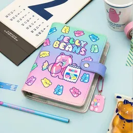 10pcs 110 Sheets Cartoon Bear Defter PU Organizatör Planlayıcı Yüzük Binder Haftalık Gündem Günlüğü Dergisi