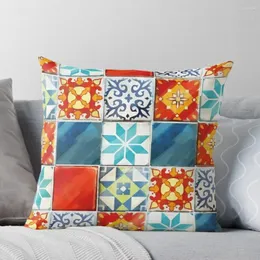 Pillow Colorful Azulejos Tiles From Azul Board Game Throw Couch S Autumn Decoration