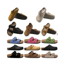 Högkvalitativ designer män och kvinnors samma stil retro frostade läder mode mångsidiga sandaler och tofflor halvt magasin plattskor