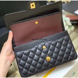 10A Designer bag Mirror quality Jumbo Double Flap Bag Luxury 23cm 25CM 30cm Real Leather Caviar Lambskin Classic All Black Purse Quilted Handbag Shoulde With Box 2024