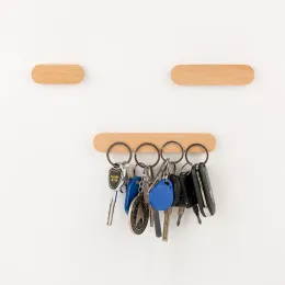 Binario per portata in legno Organizzatore di stoccaggio della parete Organizzatore di tastie magnetico ganci per ganci per ganci per ganci per ganci per la cassa sul muro