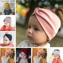 Accessories Baby Headband Solid Color Cross Knot Headbands For Kids Girls Turban Cute Bow Elastic Hair Bands Baby Girl Hair Accessories