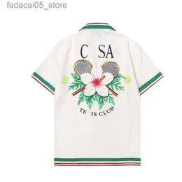 T-shirty męskie damskie koszulki męskie designer T koszule luksusowe menu luksusowe koszulę Casablanca na najwyższą granicę tee casablanc casa blanca odzież L6 Q240425