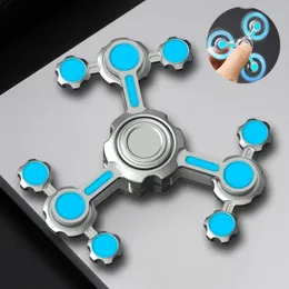 Technologie Sinn Chaos 3 Doppel -Pendel Luminöser Zappel Spinner Legierung Super langes Fingerstress Entbehrung Spielzeug für Erwachsene Kinder 240420