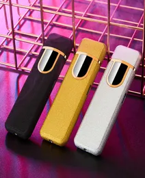 전기 터치 센서 라이터 아연 합금 지문 USB USB 충전식 휴대용 풍력 방전 라이터 흡연 액세서리 12 Colors3079197