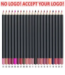 21Color 3in1 Matte Lip Bleistift Eyeliner Augenbrauenstifte wasserdicht natürlicher Lipliner Pen Akzeptieren Sie maßgeschneiderte Logo3821349