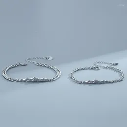 Charm Bracelets Sterling Silver Color Mountains Symbol For Lovers Couple Hand Chain Link Original Fashion Jewelry