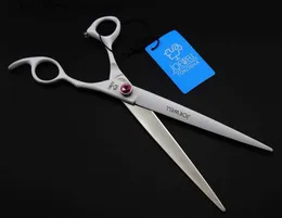 Hair Scissors JOEWELL 8.0 inch hair cutting scissors white painted handle 440C 62HRC hardness scissors with leather case Q240425