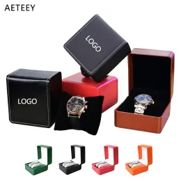 الحالات أوتوماتيكية مشاهدة الجملة مربع ساعة ساعة مشاهدة Jewlery Organizer Box Flip Pu Watch Box Watch Case Casing Logo Free Mustic