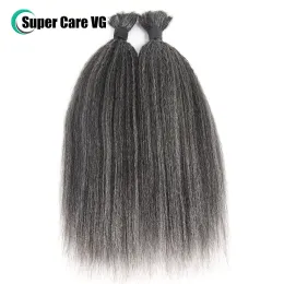 Wigs 100g 1pc Afro piegatura stravaganti serrature per capelli umani per intrecciare i capelli brasiliani grigi Brasiliani Bulk Bulk REMY CRECHET NO