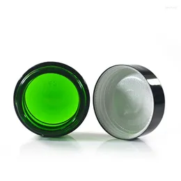 Lagerflaschen 100pcs 50g 30g Green Glass Jar Face Cream Container Kosmetik Packag Kosmetische braune Bernsteingläser